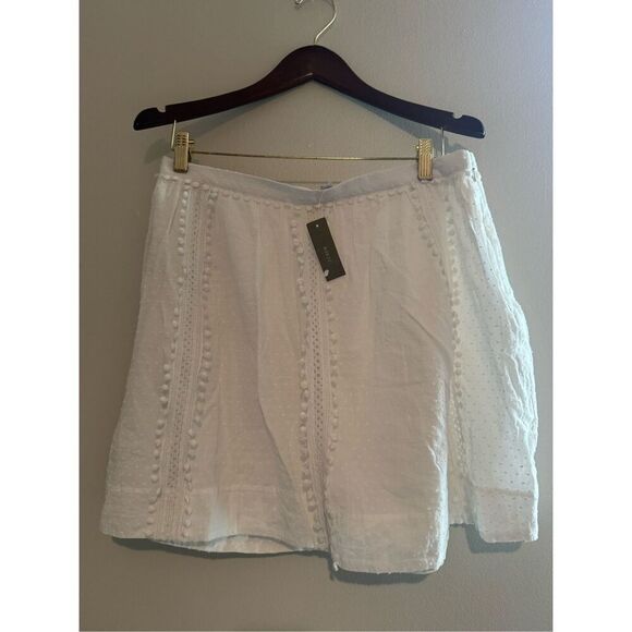 NEW NWT J. Crew Swiss Dot Women’s Skirt Size 10 - White Lace Zipper - Picture 1 of 10